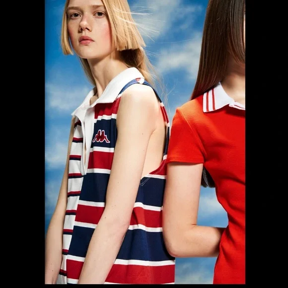 ZARA WOMEN MEDIUM KAPPA MIDI DRESS STRIPED RED BLUE NWT